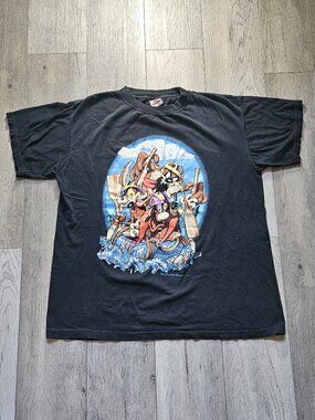 Vintage 1994 Looney Tunes Novel Teez T Shirt Mens XL Double Sided Rafting Taz